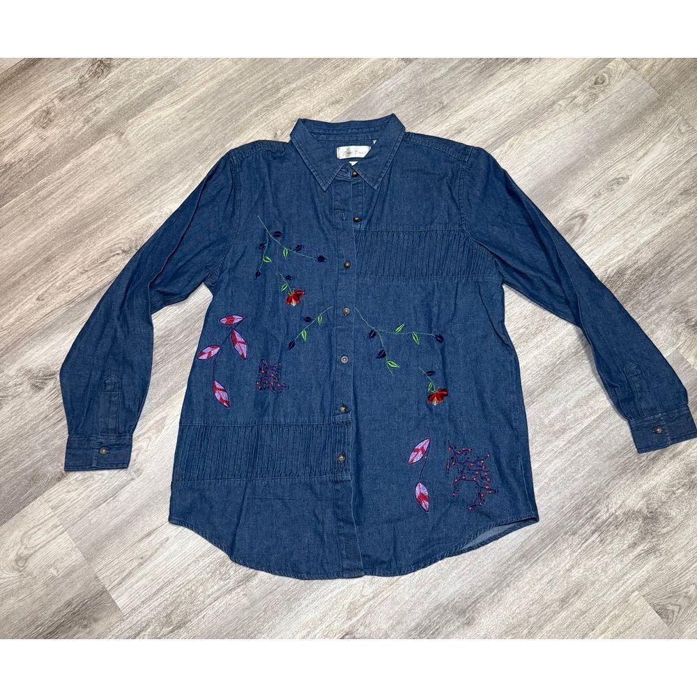Bobbie Brooks vintage embroidered floral long sleeve medium‎